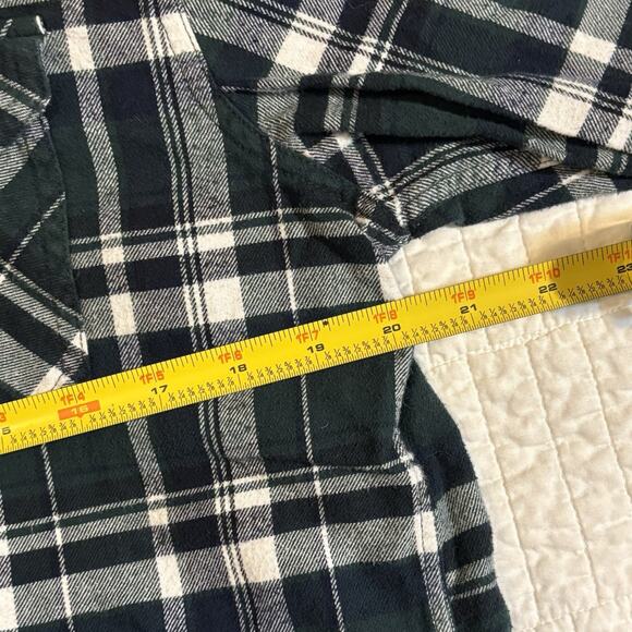 Men's Large Weatherproof Vintage Flannel Shirt Black White Plaid Button Up - Picture 7 of 7